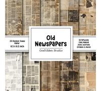 Old Newspapers Scrapbook Paper: Decorative double sided craft paper newspaper themed for scrapbooking, card making, junk journal