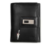 Old River Portafoglio In Vera Pelle Per Donne E Uomini Nero OPD701F