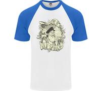 Old Sailor Octopus White Shark Captain Uomo S/S Baseball T-Shirt