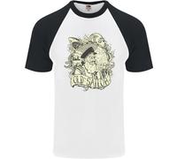 Old Sailor Octopus White Shark Captain Uomo S/S Baseball T-Shirt