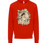 Old Sailor Octopus White Shark Captain Uomo Sweatshirt Jumper