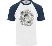 Old Sailor White Shark Octopus Capitano Maglietta Baseball S/S Uomo