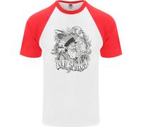 Old Sailor White Shark Octopus Capitano Maglietta Baseball S/S Uomo