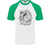 Old Sailor White Shark Octopus Capitano Maglietta Baseball S/S Uomo