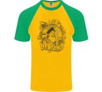 Old Sailor White Shark Octopus Capitano Maglietta Baseball S/S Uomo