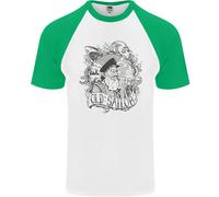 Old Sailor White Shark Octopus Capitano Maglietta Baseball S/S Uomo