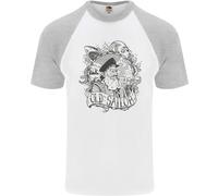 Old Sailor White Shark Octopus Capitano Maglietta Baseball S/S Uomo