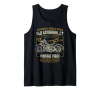 Old Saybrook CT USA Retro Stile Invecchiato Design Moto Canotta