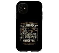Old Saybrook CT USA Retro stile invecchiato design moto Custodia per iPhone 11