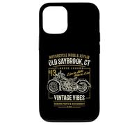 Old Saybrook CT USA Retro stile invecchiato design moto Custodia per iPhone 12/12 Pro