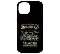Old Saybrook CT USA Retro stile invecchiato design moto Custodia per iPhone 14