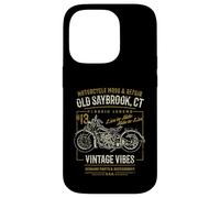Old Saybrook CT USA Retro stile invecchiato design moto Custodia per iPhone 14 Pro