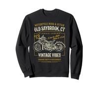 Old Saybrook CT USA Retro Stile Invecchiato Design Moto Felpa