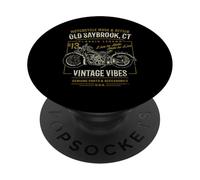 Old Saybrook CT USA Retro stile invecchiato design moto PopSockets PopGrip Adesivo
