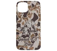 Old School Camo Good Ol' Boy, cacciatori di anatre con cane Custodia per iPhone 15 Plus
