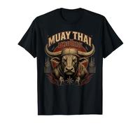 Old School Muay Thai Allievo Boxe Thai Lottatore Buffalo Maglietta