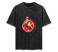 Old School Pin Up Girl Unisex T-Shirt Black Mens Top Tee S