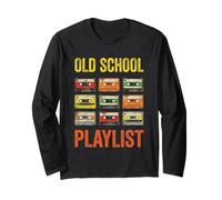 Old School Playlist Cassette Vintage Nostalgic Memory Maglia a Manica