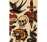 Old School Tattoo Sketchbook for drawing, writing or doodling - 80 blank pages - 6x9 in