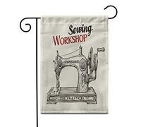 Old Sewing Workshop Tailor Vintage Machine Handicraft Atelier Antique Bandiere Doppia Faccia Bandiera Robuste Bandiera Da Giardino Per Interno Esterno Casa 30X45Cm