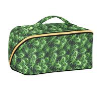 Old Slow Style Cactus Neon Green Progettato Makeup Bag con divisori Borsa da toilette portatile per le donne Verticale autoportante