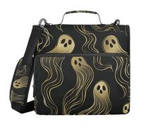 Old Slow Style Gold Black 3,8 cm 3 anelli organizzatore raccoglitore ufficio con cinghia Laege Capacità portatile Casa Viaggi Borsa di immagazzinaggio sicuro per scuola/ufficio