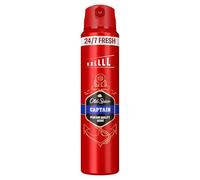 Old Spice Captain Deodorante Spray Corpo Uomo 250ml 48h Freschezza 0% Sali di Alluminio Nessun residuo bianco e macchie gialle