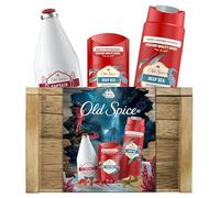 Old Spice Confezione regalo Treasure Chest, set regalo uomo, Deep Sea Deodorant Stick 50ml, deodorante spray 150ml, gel doccia 250ml e dopobarba Capitan 100ml