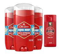 Old Spice Men's Deodorant Aluminum-Free Aqua Reef, 3.0oz Pack of 3 with Travel-Sized Swagger Body Wash