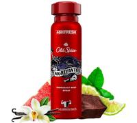 Old Spice Night Panther Deodorante spray per il corpo da uomo, 150 ml, freschezza 48h, 0% sali di alluminio, nessun residuo bianco e macchie gialle