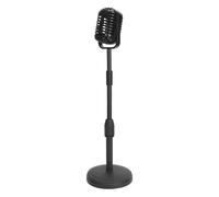 Old Style Microphone Prop Retro Fake Vintage Model with Stand for Photography