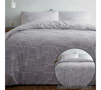 Old Town Set Copripiumino Doppio Reversibile Building Architettura Grigio Letto