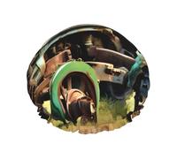 Old Tractor Photo Farm Print Soft Shower Cap per donne uomini cappello riutilizzabile cappello leggero e cuffia per capelli da bagno