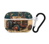 Old Tractor Photoes Farm Earbuds Organizer antiurto protettiva Airpods Pro Cover con moschettone clip anti caduta custodia per auricolari per Airpods Pro 2a generazione bianco