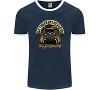 Old Truckers Never Die Lorry Driver Lorries Uomo Ringer T-Shirt FotL