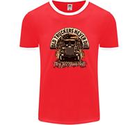 Old Truckers Never Die Lorry Driver Lorries Uomo Ringer T-Shirt FotL