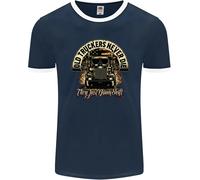 Old Truckers Never Die Lorry Driver Lorries Uomo Ringer T-Shirt FotL