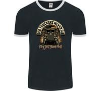 Old Truckers Never Die Lorry Driver Lorries Uomo Ringer T-Shirt FotL
