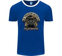 Old Truckers Never Die Lorry Driver Lorries Uomo Ringer T-Shirt FotL