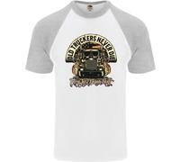 Old Truckers Never Die Lorry Driver Lorries Uomo S/S Baseball T-Shirt
