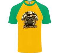 Old Truckers Never Die Lorry Driver Lorries Uomo S/S Baseball T-Shirt