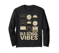 Old Vibes Scuola Vintage Analogico Calibri Retro Tech Maglia a Manica