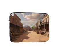Old Wild West Cowboy Town Custodia per laptop da 10 pollici, TSA Custodia protettiva per notebook antiurto Custodia protettiva per notebook resistente all'acqua Custodia per il trasporto del computer