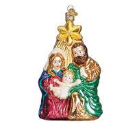 Old World Christmas 10132 Regali spirituali Ornamenti in vetro soffiato per albero di Natale Sacra Famiglia con stella