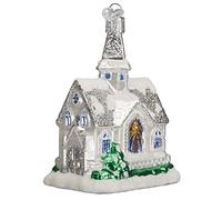 Old World Christmas Church Collection Glass Blown Ornaments for Christmas Tree Sparkling Cathedral