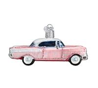 Old World Christmas Glass Blown Ornament Classic Car 46023 Pink