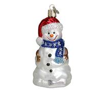 Old World Christmas Happy Snowman in Vetro soffiato Ornamento