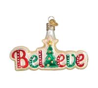Old World Christmas Ornaments:Believe Glass Blown Ornaments for Christmas Tree