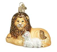 Old World Christmas Spiritual Gifts Glass Blown Ornaments for Christmas Tree Agnello Leone, Marrone