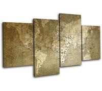 Old World Map Atlas Globe Abstract Grunge Canvas Art Picture Print Photo